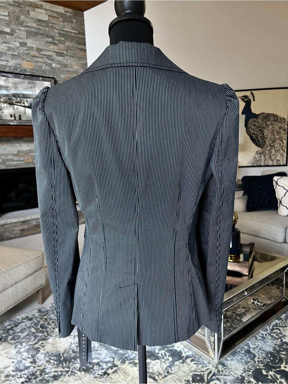 NWT CITY UNLTD. Women's Black Pinstripe Single-Button Blazer - Picture 10 of 15